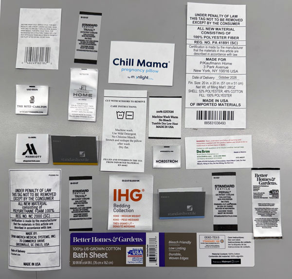 Home-Fashion-Tags Multiple examples of home fashions tags ad labels