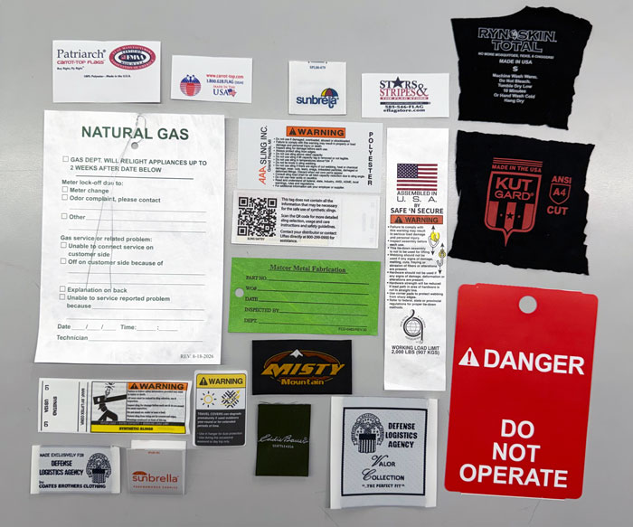 Outdoor-tags Multiple examples of outdoor product tags
